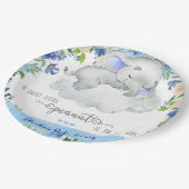 Elephant boy baby shower bord. papieren bordje (Gekanteld)