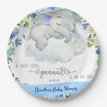 Elephant boy baby shower bord.