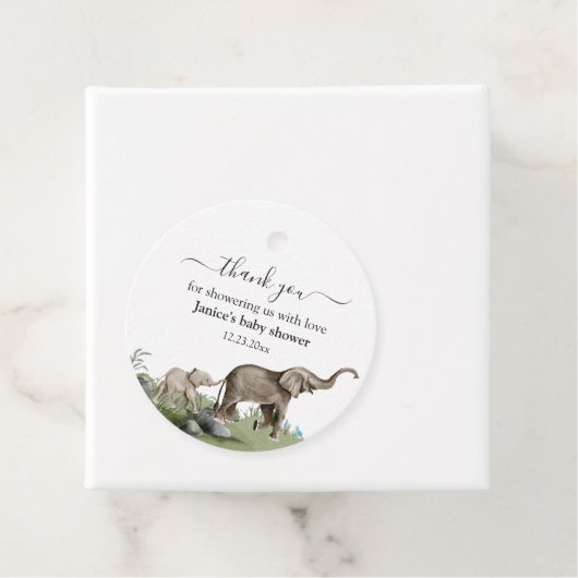 Elephant Boy Baby shower Dank u Bedankjes Labels (In situ)