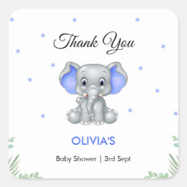 Elephant Boy Baby shower Dank u Vierkante Sticker