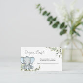 Elephant Boy Baby shower Diaper Raffle Informatiekaartje (Staand voorkant)