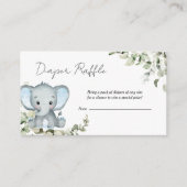 Elephant Boy Baby shower Diaper Raffle Informatiekaartje (Voorkant)