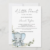 Elephant Boy Baby shower Invitation Kaart (Voorkant)