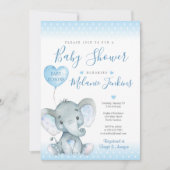 Elephant Boy Baby shower Invitation Kaart (Voorkant)