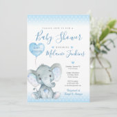 Elephant Boy Baby shower Invitation Kaart (Staand voorkant)