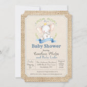 Elephant Boy Baby shower Invitation Kaart (Voorkant)