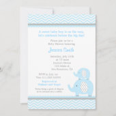 Elephant Boy Baby shower Invitation Kaart (Voorkant)