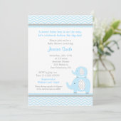Elephant Boy Baby shower Invitation Kaart (Staand voorkant)