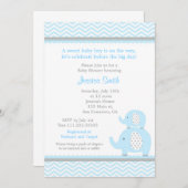 Elephant Boy Baby shower Invitation Kaart (Voorkant / Achterkant)