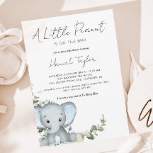 Elephant Boy Baby shower Invitation