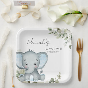 Elephant Boy Baby shower Papieren Bordje