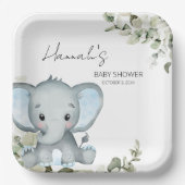 Elephant Boy Baby shower Papieren Bordje (Voorkant)