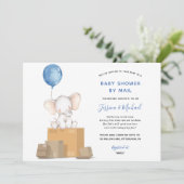 Elephant Boy Baby shower per Mail uitnodiging (Staand voorkant)