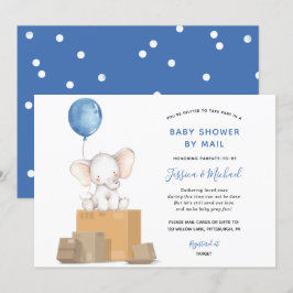 Elephant Boy Baby shower per Mail uitnodiging