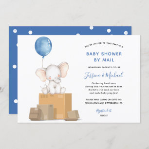 Elephant Boy Baby shower per Mail uitnodiging