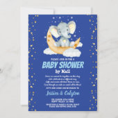 Elephant Boy baby shower per post maan en ster Kaart (Voorkant)