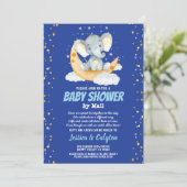 Elephant Boy baby shower per post maan en ster Kaart (Staand voorkant)