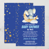 Elephant Boy baby shower per post maan en ster Kaart (Voorkant / Achterkant)