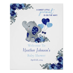 Elephant Boy Baby shower Perfect Poster