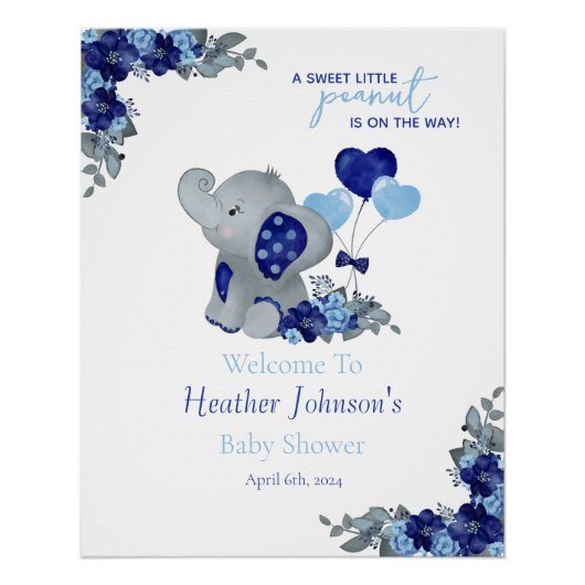 Elephant Boy Baby shower Perfect Poster (Voorkant)