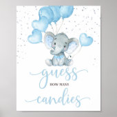 Elephant Boy Baby shower Safari Olifant Poster (Voorkant)