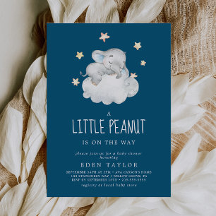 Elephant Boy   Baby shower van de Navy Little Pean Kaart