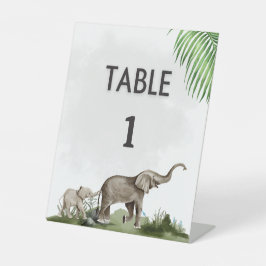 Elephant Boy Baby shower Wild Een voetstuk teken Reclamebord Met Voetstuk
