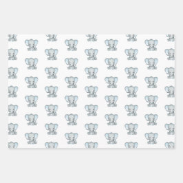 Elephant Boy Baby shower Wrapping Paper Sheets