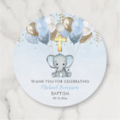 Elephant Boy Balloons Baptisme Dank je Labels geve (Achterkant)