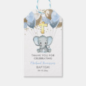 Elephant Boy Balloons Baptisme Dank je Labels geve Cadeaulabel (Voorkant)