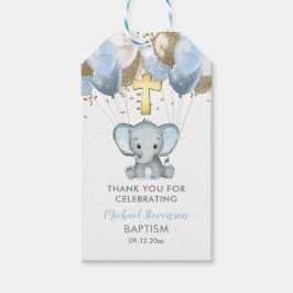 Elephant Boy Balloons Baptisme Dank je Labels geve Cadeaulabel