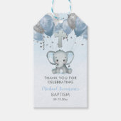Elephant Boy Balloons Baptisme Dank u Cadeaulabel (Voorkant)
