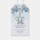 Elephant Boy Balloons Baptisme Dank u Cadeaulabel (Achterkant)