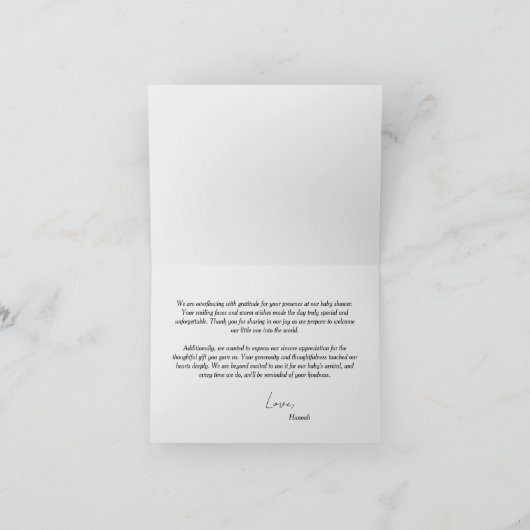 Elephant Boy Blue Baby shower Bedankkaart (Binnen)