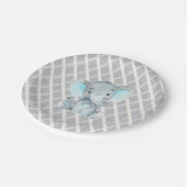 Elephant Boy Blue Baby shower Papieren Bordje (Gekanteld)