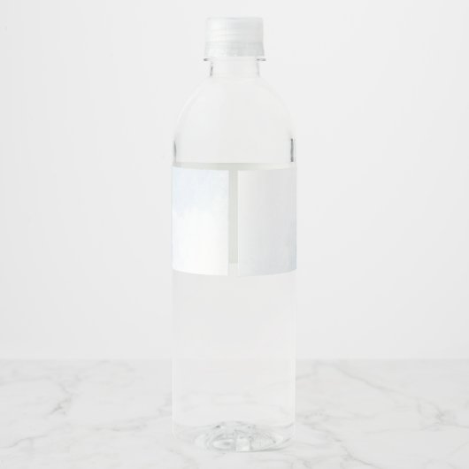 Elephant Boy Blue Greenery Baby shower Waterfles Etiket (Achterkant)