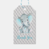Elephant Boy Gift Label Baby shower Dank u Cadeaulabel (Voorkant)