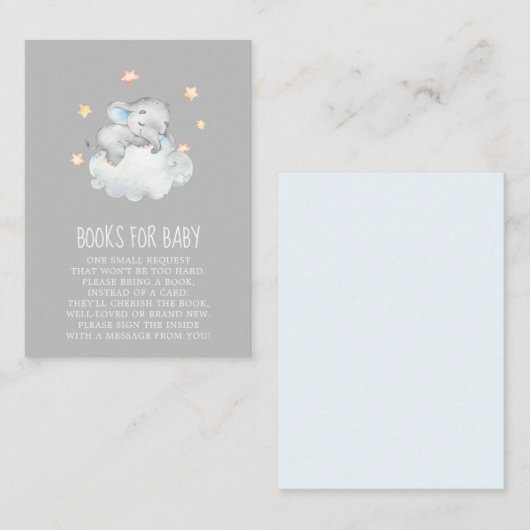 Elephant Boy | Grijze Baby showers boeken voor Bab Informatiekaartje (Voorkant / Achterkant)