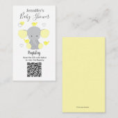 Elephant Boy Meisje Baby shower Registratie QR Cod Informatiekaartje (Voorkant / Achterkant)