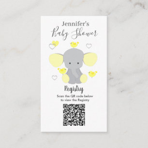 Elephant Boy Meisje Baby shower Registratie QR Cod Informatiekaartje