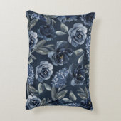 Elephant Boy Navy Rustieke Bloemen Naam Rozen Accent Kussen (Achterkant (Verticaal))