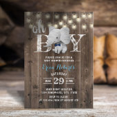 Elephant Boy Rustic Barn Wood Baby shower Kaart