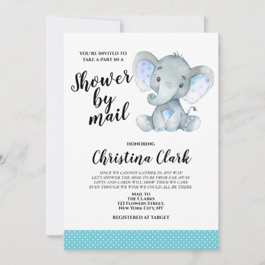 Elephant Boy Shower per post Cute Kaart (Voorkant)