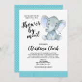 Elephant Boy Shower per post Cute Kaart (Voorkant / Achterkant)