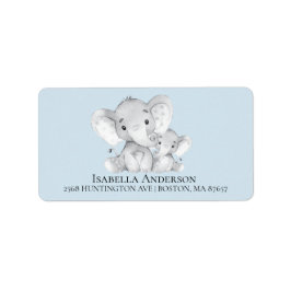 Elephant Boys Baby shower Adreslabel Etiket