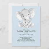 Elephant Boys baby shower Invitation Kaart (Voorkant)