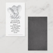 Elephant Boys Baby shower Luier Raffle Ticket Informatiekaartje (Voorkant / Achterkant)