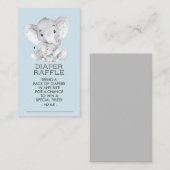Elephant Boys Baby shower Luier Raffle Ticket Informatiekaartje (Voorkant / Achterkant)