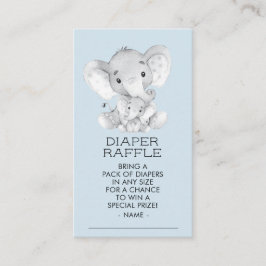 Elephant Boys Baby shower Luier Raffle Ticket Informatiekaartje