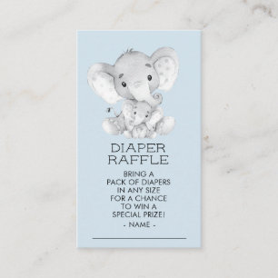 Elephant Boys Baby shower Luier Raffle Ticket Informatiekaartje